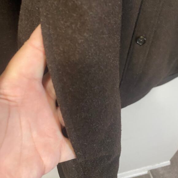Uniqlo Brown Felted Overshirt Jacket Button Down Multi Pocket Sz 3X Collared - Picture 8 of 13